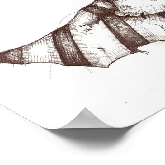 Blume Pen & Ink Canvas Poster (Ecke)