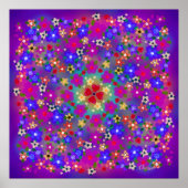Blume Periwinkle, Pink und Blue Boho Poster (Vorne)