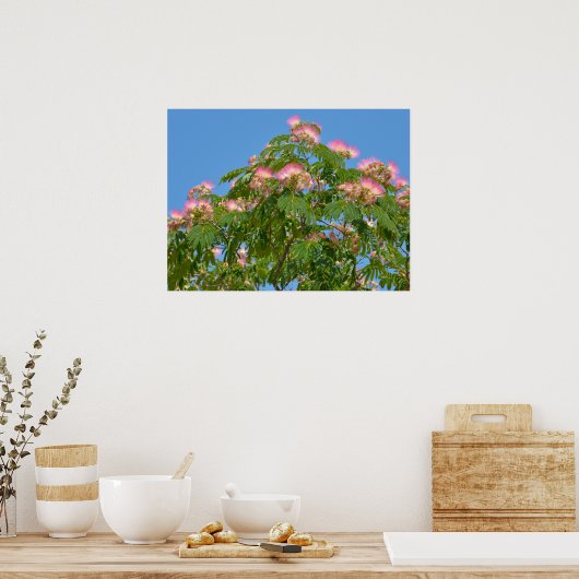 Blume persischer Seidenbaum Poster (Küche)
