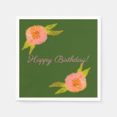Blume Personalisiert Geburtstag Serviette (Vorderseite)