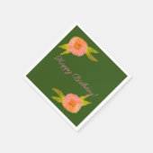 Blume Personalisiert Geburtstag Serviette (Ecke)