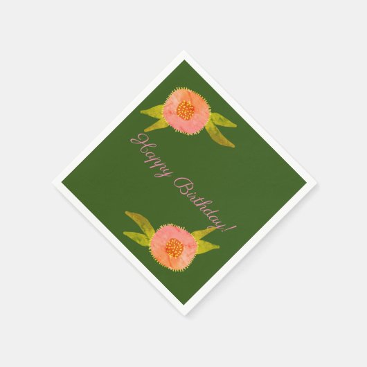Blume Personalisiert Geburtstag Serviette (Ecke)