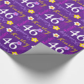 Blume personalisierter Name Alter 46. Geburtstag l Geschenkpapier (Ecke)