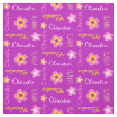 Blume personalisierter Name lila typografische Gew Stoff (Muster)