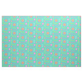 Blume personalisierter Name Rosa Aqua Textilien Stoff (Fat Quarter (45,7 x 55,9 cm))