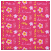 Blume personalisierter Name rosa typografische Gew Stoff (Muster)