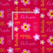 Blume personalisierter Name rosa typografische Gew Stoff (Kachel)