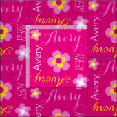 Blume personalisierter Name rosa typografische Gew Stoff (Kachel)
