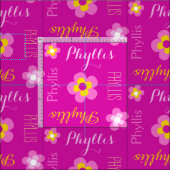 Blume personalisierter Name rosa typografische Gew Stoff (Kachel)