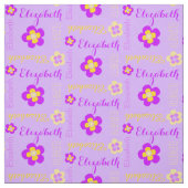 Blume personalisierter Name Text lila Gewebe Stoff (Muster)