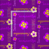 Blume personalisierter Name Text lila Gewebe Stoff (Kachel)