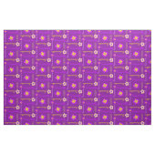 Blume personalisierter Name Text lila Gewebe Stoff (Fat Quarter (45,7 x 55,9 cm))