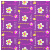 Blume personalisierter Name Text lila rosa Stoff (Muster)