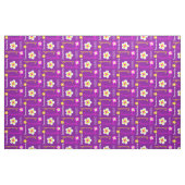 Blume personalisierter Name Text lila rosa Stoff (Fat Quarter (45,7 x 55,9 cm))