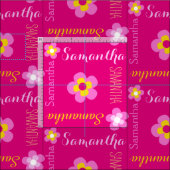 Blume personalisierter Name typografische Gewebe Stoff (Kachel)