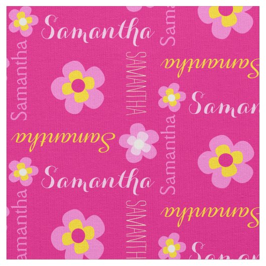 Blume personalisierter Name typografische Gewebe Stoff (Nahaufnahme)
