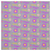 Blume personalisierter Namenstext lila graues Gewe Stoff (Muster)