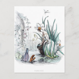 Blume personifiziert postkarte