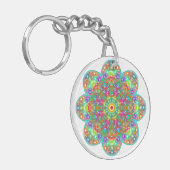 Blume Petal Mandala Boho Schlüsselanhänger (Vorderseite links)