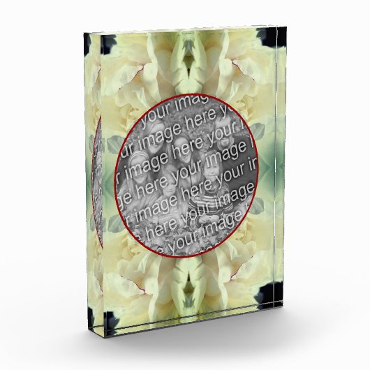 Blume-Petalen aus weißem Peony kreieren Ihre eigen Fotoblock (Links)