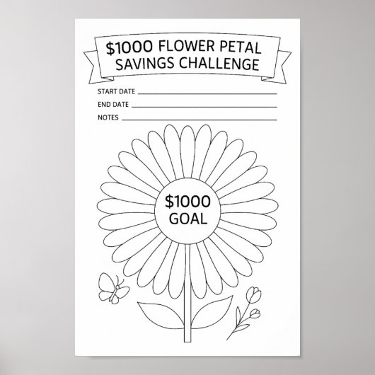 Blume Petals $1000 Sparkasse Challenge Tracker Poster (Vorne)