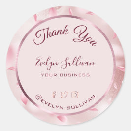 Blume Petals Imitate Foil Elegante Runder Aufkleber