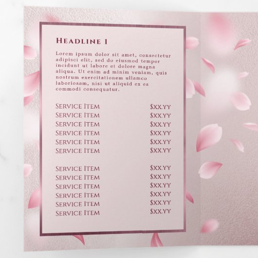 Blume Petals Imitate Fox Trifold Broschüre (Innen Erste Seite)