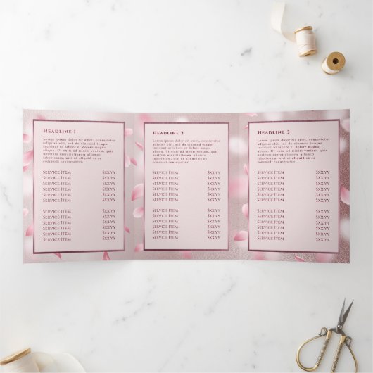 Blume Petals Imitate Fox Trifold Broschüre (Innenseite)