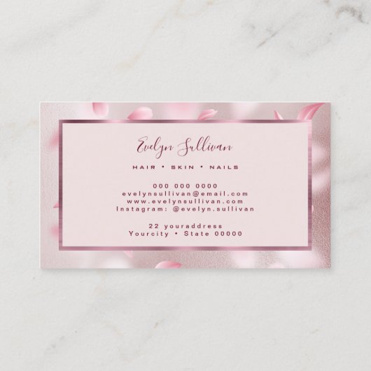 Blume Petals Imitate Visitenkarte aufzeichnen (Rückseite)