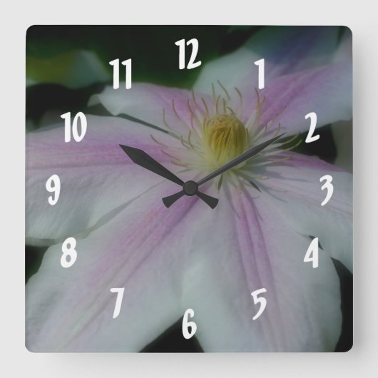 Blume Petals Quadratische Wanduhr (Vorderseite)