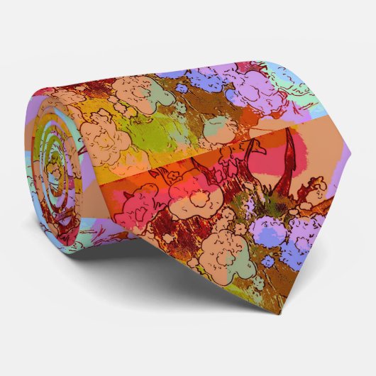 Blume "peter max art style" Krawatte (Gerollt)