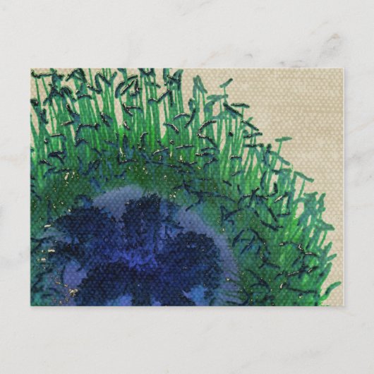 Blume Pfauenfarben Postkarte (Vorderseite)