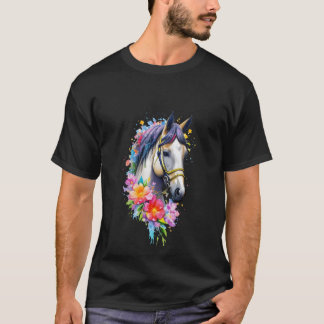 Blume Pferdeschwölfe Naturpferde Liebhaber von Fra T-Shirt