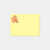 Blume Pfirsich und Gelb Post-it Klebezettel (Vorderseite)
