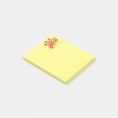 Blume Pfirsich und Gelb Post-it Klebezettel (angewinkelt)
