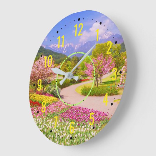 Blume & Pflanze Garten - Moderner Außenbereich Große Wanduhr (Winkel)