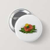 Blume Pflanze Grüner Gelbgrüner Naturfrühling Button (Vorne & Hinten)