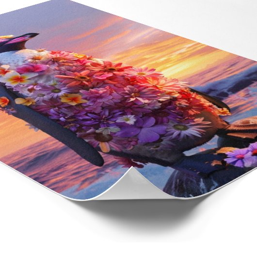 Blume Pinguin Print & Download Poster (Ecke)