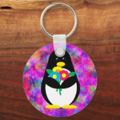 Blume Pinguin Schlüsselanhänger (Vorderseite)