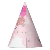 Blume pink 1. Geburtstag Partyhütchen (Rückseite)