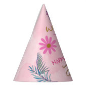 Blume pink 1. Geburtstag Partyhütchen (Links)