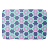 Blume Pink Blaue Blume Muster Badematte (Vorderseite)