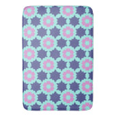 Blume Pink Blaue Blume Muster Badematte (Vorderseite Vertikal)