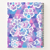 Blume Pink Blue Spiral Notebook Notizblock (Rückseite)