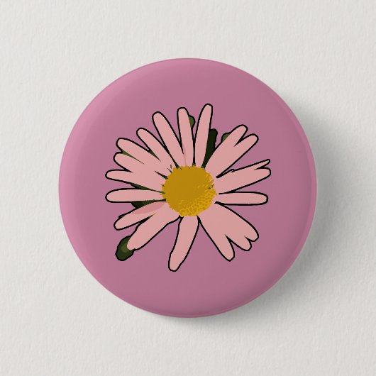 Blume Pink Blühte Button (Vorderseite)
