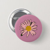 Blume Pink Blühte Button (Vorne & Hinten)