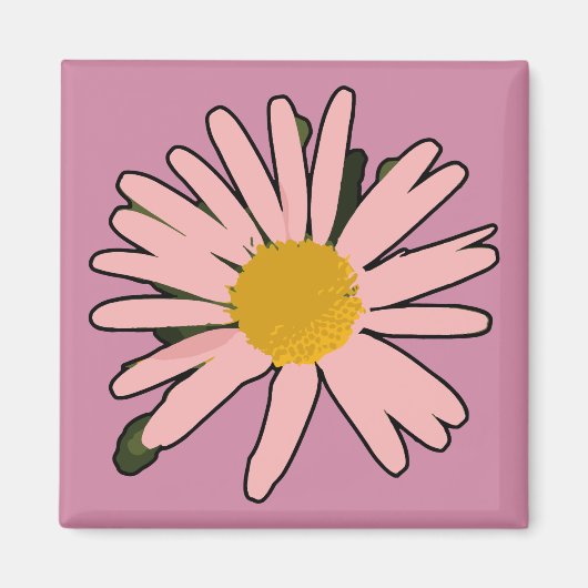 Blume Pink Blühte Magnet (Vorne)