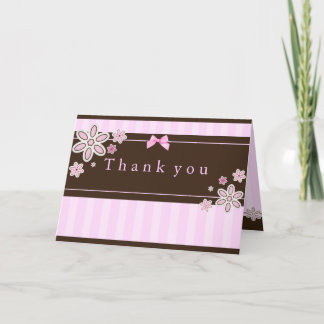 Blume Pink & Brown Danke Karte
