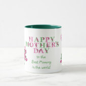 Blume Pink Butterfly Beste Mommy Tasse (Zentrum)