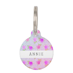 Blume Pink Dose Tag Haustiermarke